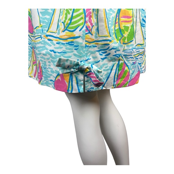 Lilly Pulitzer SAILBOAT Dress Size 10 Sleeveless Fully Lined Zipper Bow Accents - Picture 6 of 9